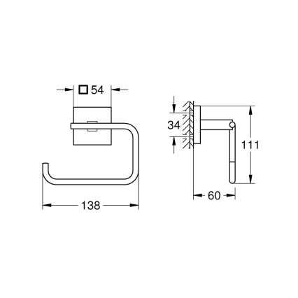 GROHE 409782430 - START CUBE WC-paperiteline musta