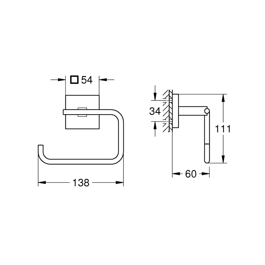 GROHE 40978DC0 - START CUBE WC-paperiteline, ruostumaton teräs