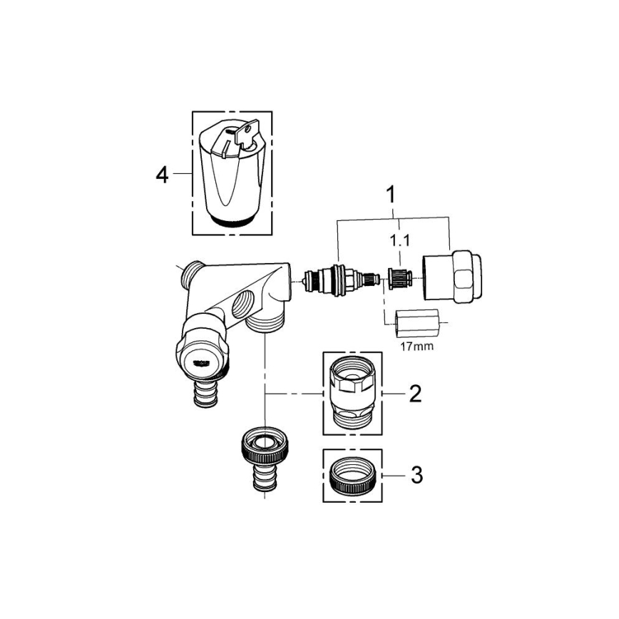GROHE 41020000 - Kaksoisventtiili EGGEMANN 12” kiillotettu kromi