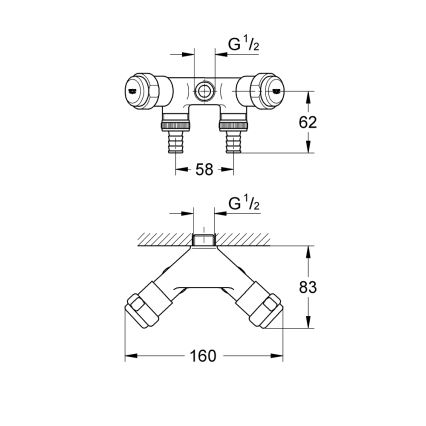 GROHE 41020000 - Kaksoisventtiili EGGEMANN 12” kiillotettu kromi
