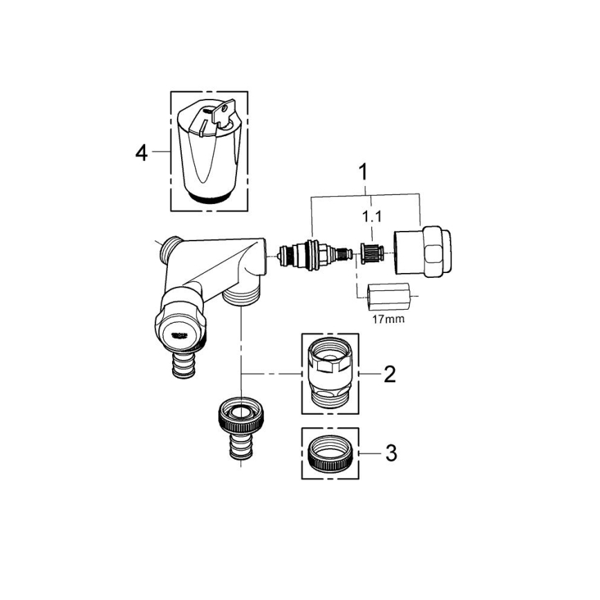 GROHE 41022000 - EGGEMANN-kaksoisventtiili DN 15, kiiltävä kromi