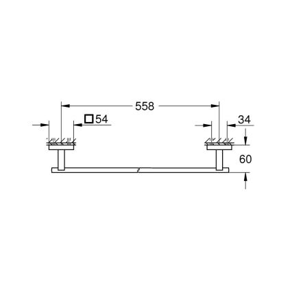GROHE 41089000 - START CUBE pyyheteline 600 mm kiiltävä kromi