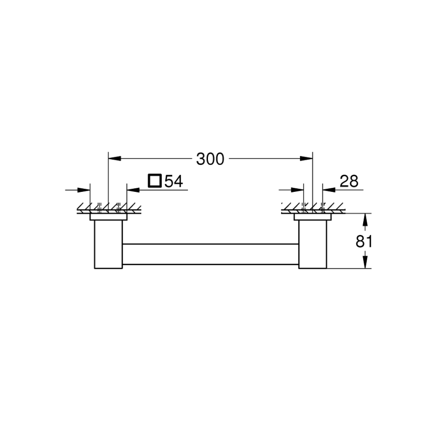 GROHE 410942430 - Kylpyammeen tukikahva START CUBE 354 mm musta