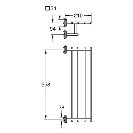 GROHE 410992430 - START CUBE moniripustin pyyhkeille 600 mm musta