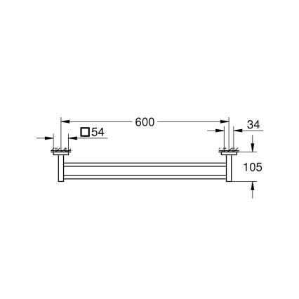 GROHE 41104000 - Kahden varren pyyheteline START CUBE 654 mm kiiltävä kromi