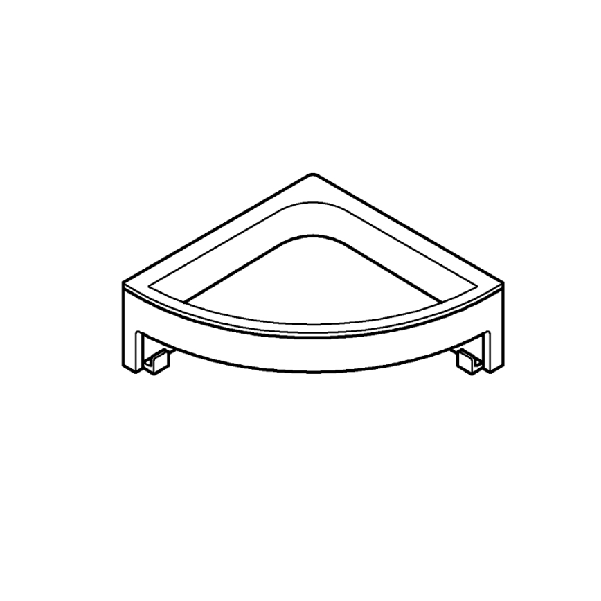 GROHE 411062430 - Kulmahylly suihkuun ESSENTIALS 250 × 250 mm musta