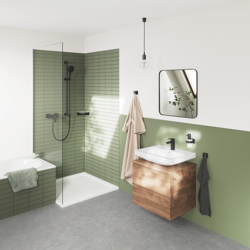 GROHE 411062430 - Kulmahylly suihkuun ESSENTIALS 250 × 250 mm musta