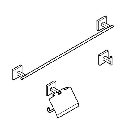 GROHE 41124DC0 - START CUBE 558 mm tarvikesarja, ruostumaton teräs