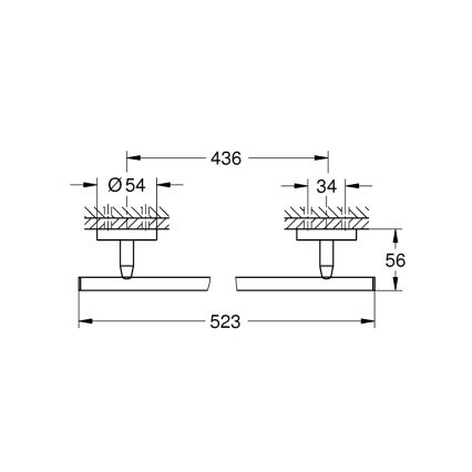 GROHE 41166000 - 522 mm pyyhetanko, kiiltävä kromi