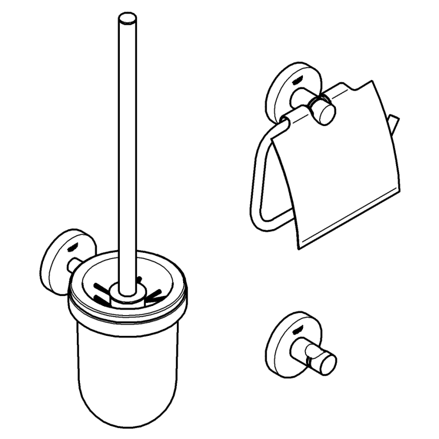 GROHE 41204DC0 - WC-tarvikesarja 3-in-1 START, ruostumaton teräs