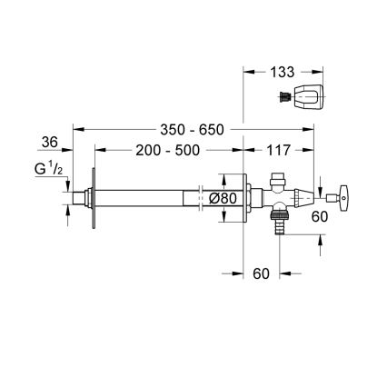 GROHE 41208000 - EUROTEC ulkoseinäventtiili DN 15, kiiltävä kromi