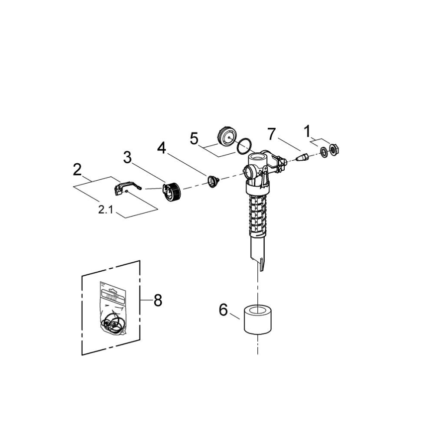 GROHE 43537000 - Täyttöventtiili, valkoinen