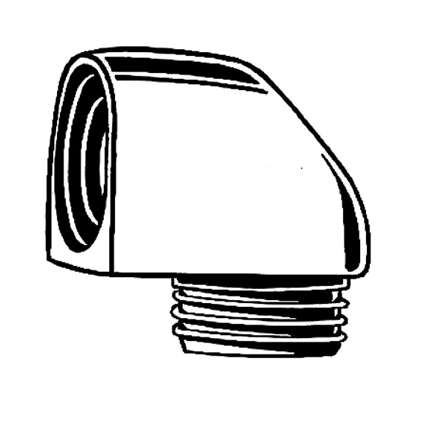 GROHE 45304000 - Suihkun kulmaliitin DN 15 × DN 15 kiillotettu kromi