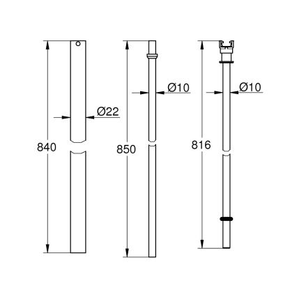 GROHE 48054000 - Suihkuvarsi EUPHORIA SYSTEM 15 cm kiiltävä kromi