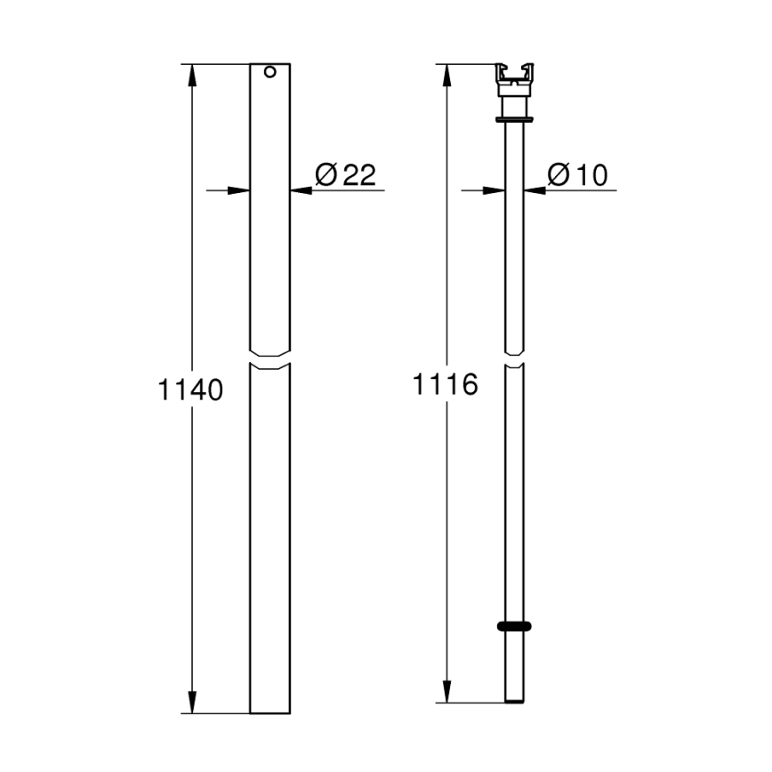 GROHE 48514000 - Suihkuvarsi jälkiasennukseen, kiiltävä kromi