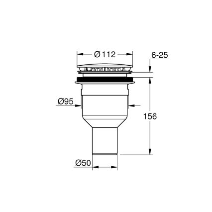 GROHE 49533000 - Viemärisarja Ø 112 mm, kiiltävä kromi