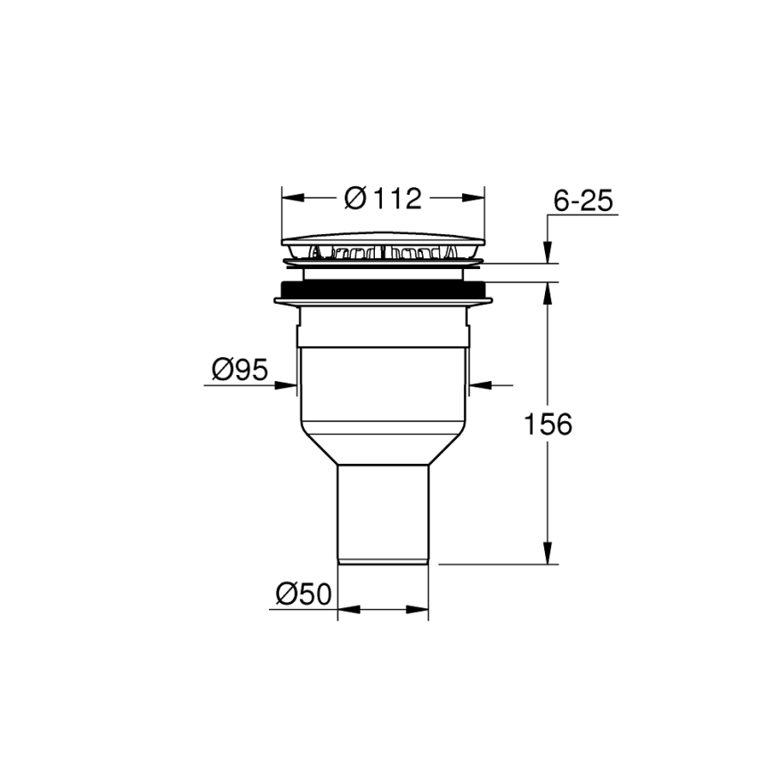 GROHE 49533000 - Viemärisarja Ø 112 mm, kiiltävä kromi