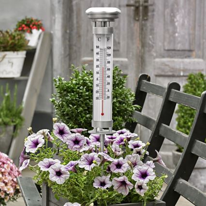 Grundig 89640 - LED-aurinkokennavalaisin lämpömittarilla LED/1,2V 600 mAh IP44