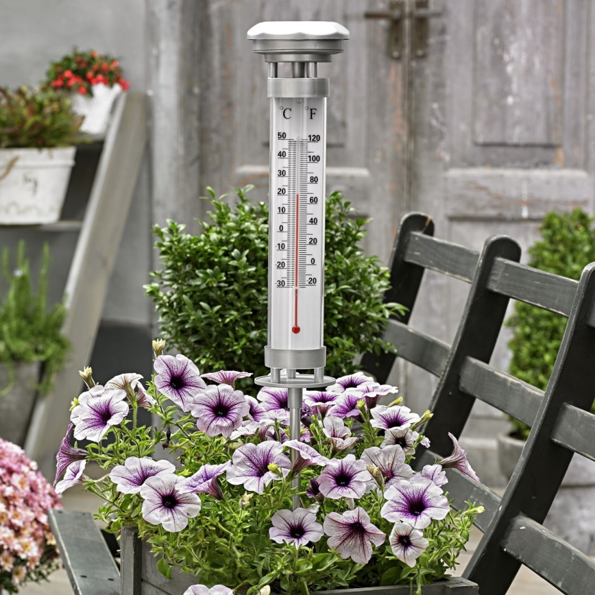 Grundig 89640 - LED-aurinkokennavalaisin lämpömittarilla LED/1,2V 600 mAh IP44