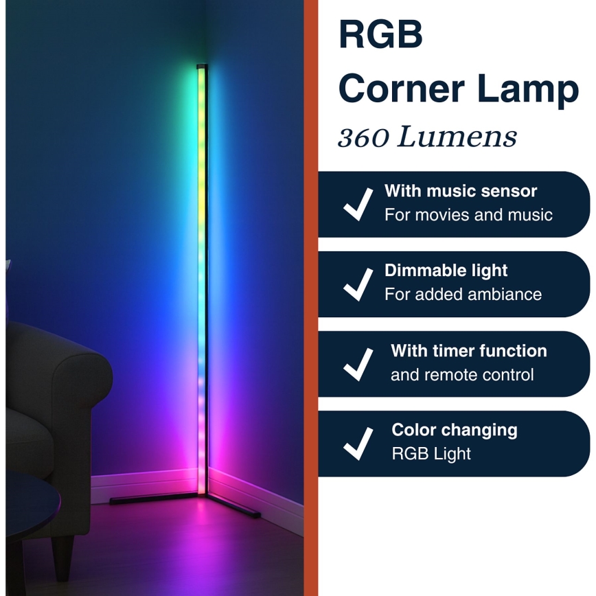 Grundig - himmennettävä RGBW-LED-lattiavalaisin LED/6W/230V + kaukosäädin