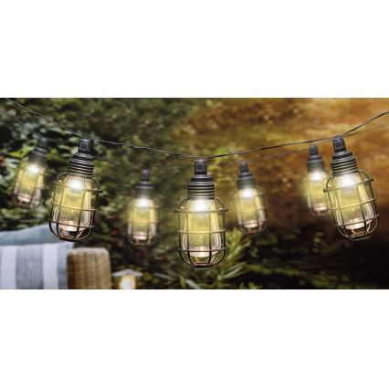 Grundig - LED aurinkoketju 10xLED 3,8m IP44 lämmin valkoinen 600 mAh