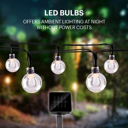 Grundig - LED aurinkoketju 50xLED/8 toimintoa 6,9 m lämmin valkoinen 600 mAh