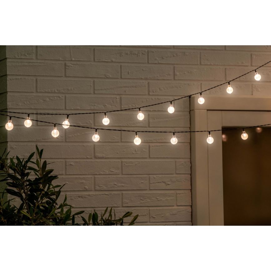 Grundig - LED himmennettävä aurinkoketju 50xLED/8 toimintoa 9,35m IP44 lämmin valkoinen 600 mAh + kaukosäädin