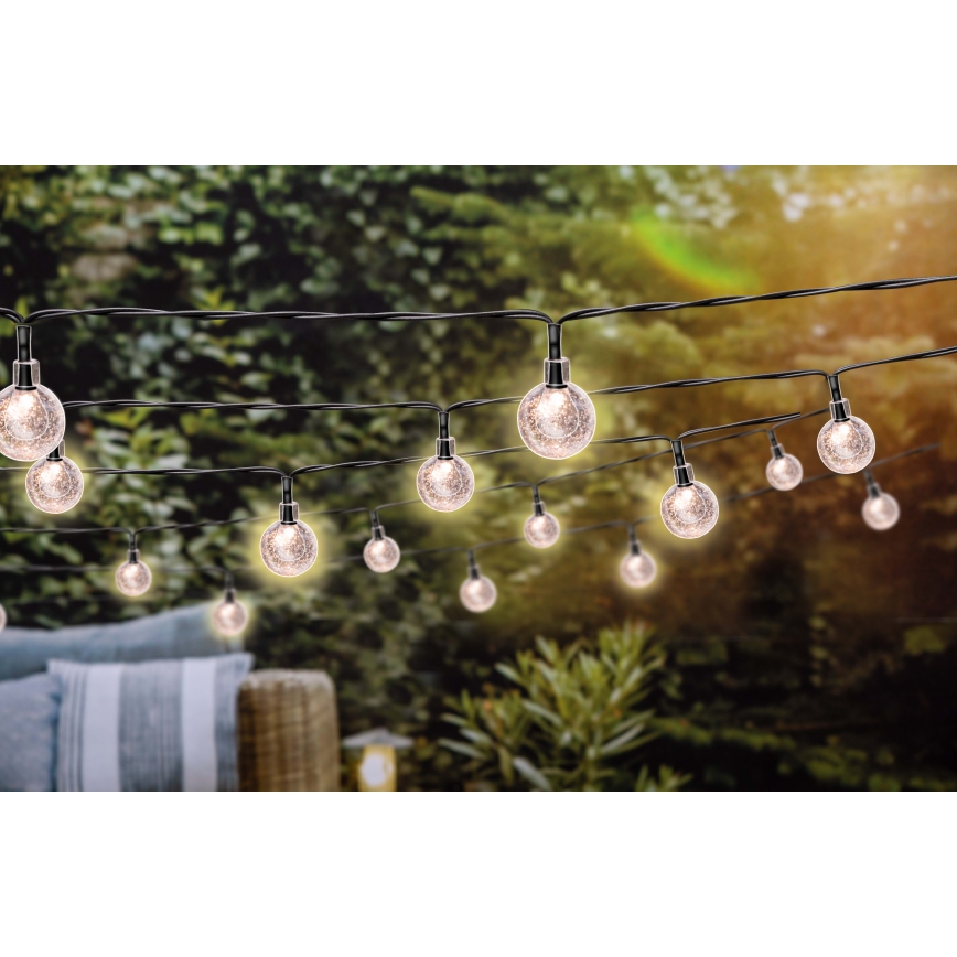 Grundig - LED himmennettävä aurinkoketju 50xLED/8 toimintoa 9,35m IP44 lämmin valkoinen 600 mAh + kaukosäädin