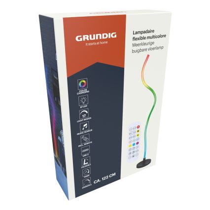 Grundig - LED RGB himmennettävä lattiavalaisin LED/5W/5V + kaukosäädin