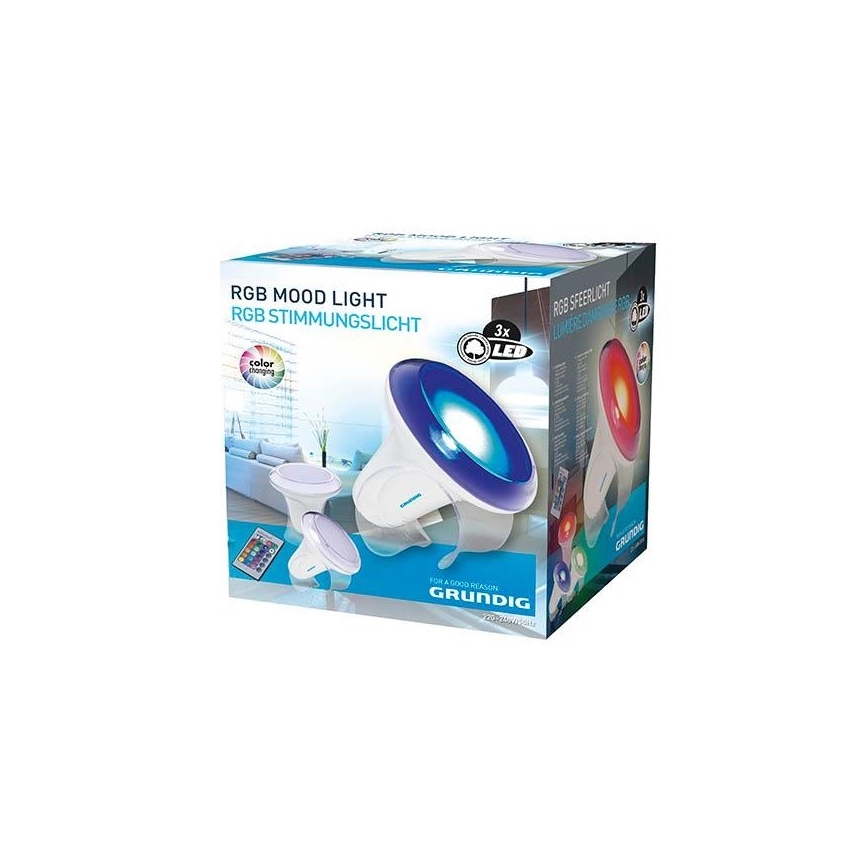 Grundig - LED RGB Himmennettävä pöytävalaisin LED/1W/230V + kaukosäädin