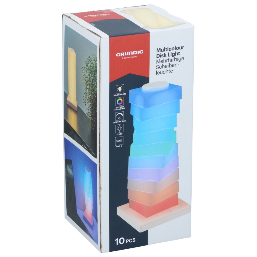Grundig - LED RGB kosketusohjattava pöytälamppu LED/4,5W/5V
