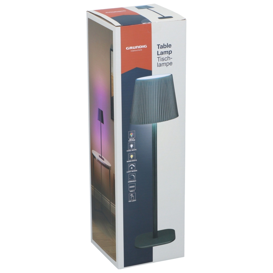 Grundig - RGB-LED himmennettävä kosketusohjattu pöytälamppu LED/5V 1200 mAh