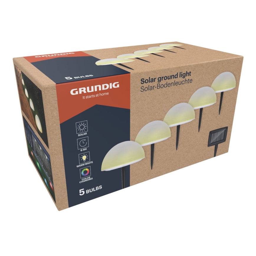 Grundig - SETTI 5x LED RGBW Aurinkovalo LED/3,2V IP44