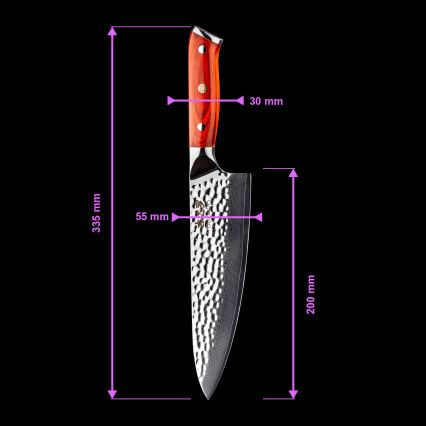Gudaro - 5-osainen MIYABI damaskusteräksinen keittiöveitsisetti + magneettiteline