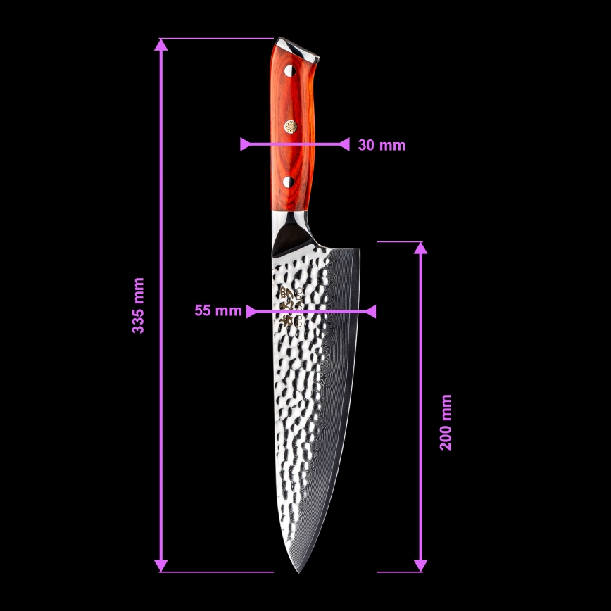Gudaro - 5-osainen MIYABI damaskusteräksinen keittiöveitsisetti + magneettiteline