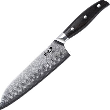Gudaro - damaskinen Santoku-keittiöveitsi SHIRO 7