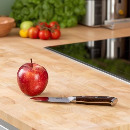 Gudaro - Damaskiteräinen keittiöveitsi FENG 3,5, 67-kerroksinen teräs, pituus 9,5 cm