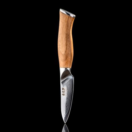 Gudaro - Damaskusteräinen keittiöveitsi TAKUMI 3,5, 67 kerrosta terästä, pituus 9,5 cm, saksanpähkinä