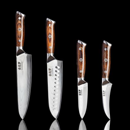 Gudaro - Damaskiteräinen kokkiveitsi FENG 8, 67 kerrosta terästä, pituus 20 cm