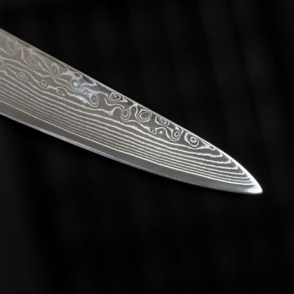 Gudaro - Damaskiteräksinen monikäyttöinen keittiöveitsi SHIRO 5, 67 kerrosta terästä, pituus 12,5 cm