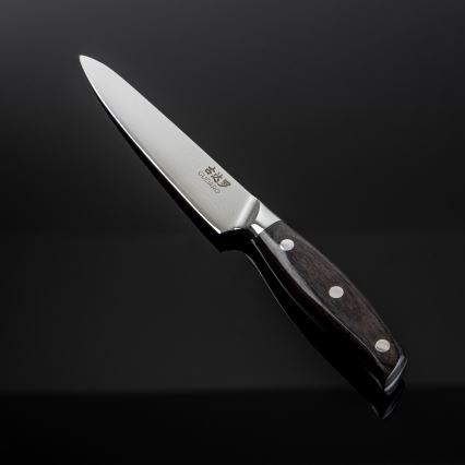 Gudaro - Damaskiteräksinen monikäyttöinen keittiöveitsi SHIRO 5, 67 kerrosta terästä, pituus 12,5 cm