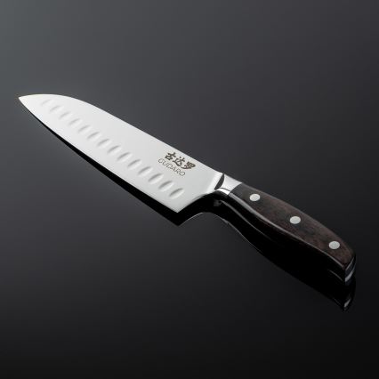 Gudaro - damaskinen Santoku-keittiöveitsi SHIRO 7, 67-kerroksinen damaskiteräs, terän pituus 17,5 cm