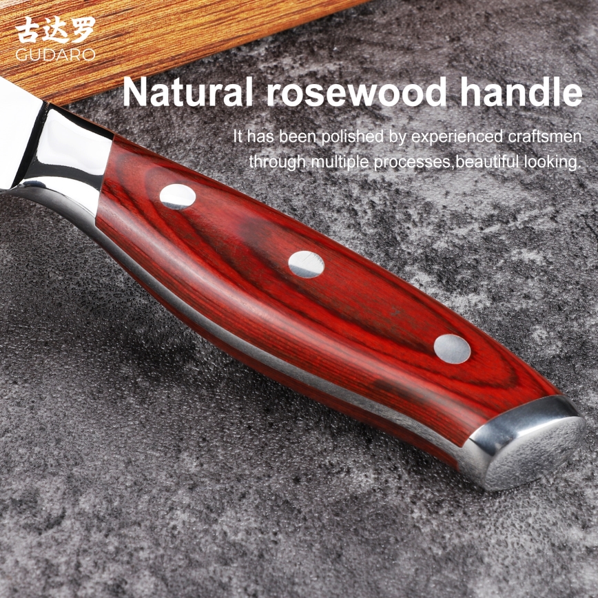 Gudaro - Damaskiteräsinen luunpoistoveitsi KENSHO 6, 67-kerroksinen teräs, pituus 15 cm