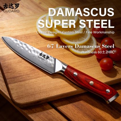 Gudaro - Damaskusteräinen keittiöveitsi MIYABI 3,5, 67 kerrosta terästä, pituus 9,5 cm