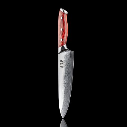 Gudaro - Damaskusteräinen kokkiveitsi KENSHO 8, 67 kerrosta terästä, pituus 20 cm