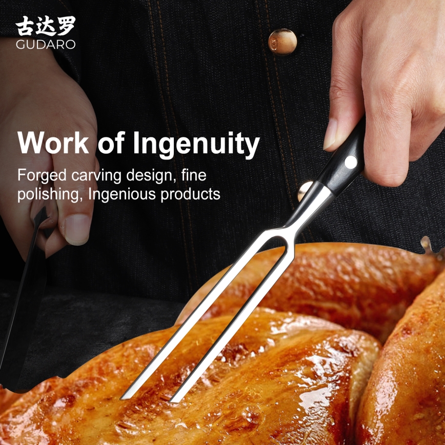 Gudaro - Keittiöhaarukka MIYABI musta/pakka