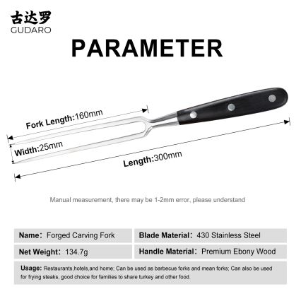 Gudaro - Keittiöhaarukka MIYABI musta/pakka