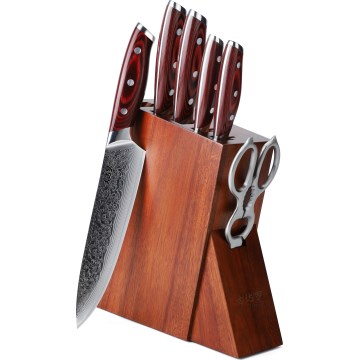 Gudaro - KENSHO 7-osainen keittiöveitsisarja akaasiapuuisessa telineessä