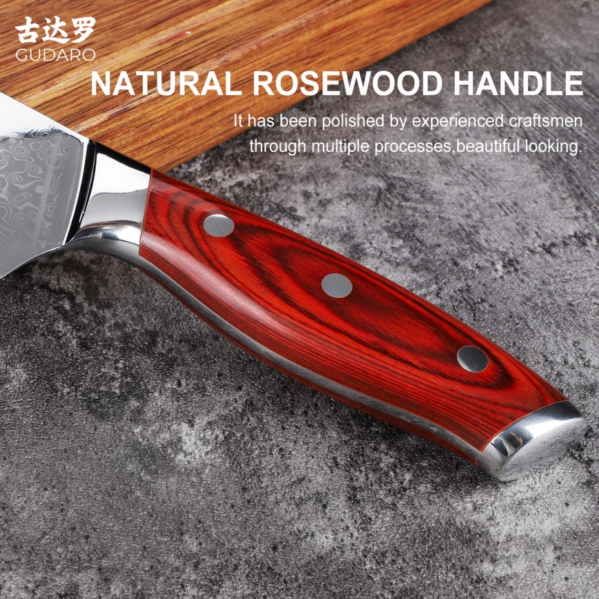 Gudaro - KENSHO 7-osainen keittiöveitsisarja akaasiapuuisessa telineessä