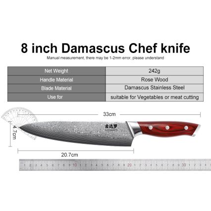 Gudaro - KENSHO 7-osainen keittiöveitsisarja akaasiapuuisessa telineessä